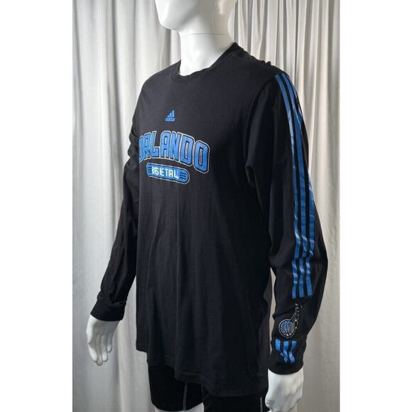 adidas Orlando Magic Primary Logo T Shirt Black Blue XL basketball 77-36 - Picture 2 of 10